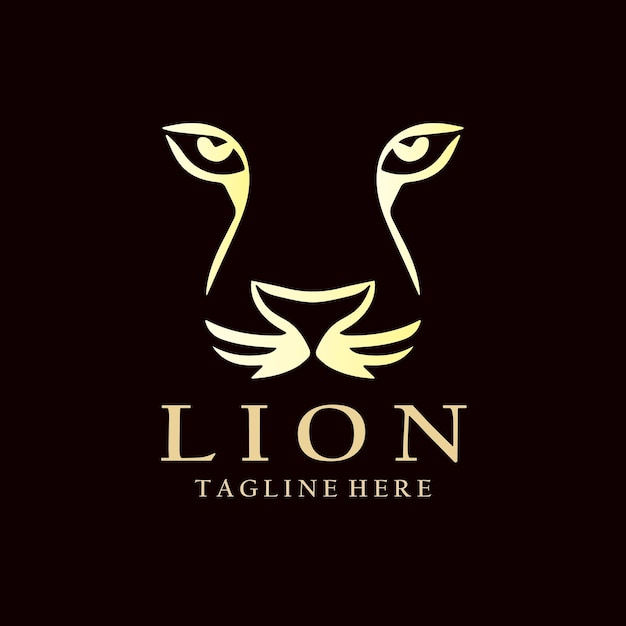 Lion head logo design template