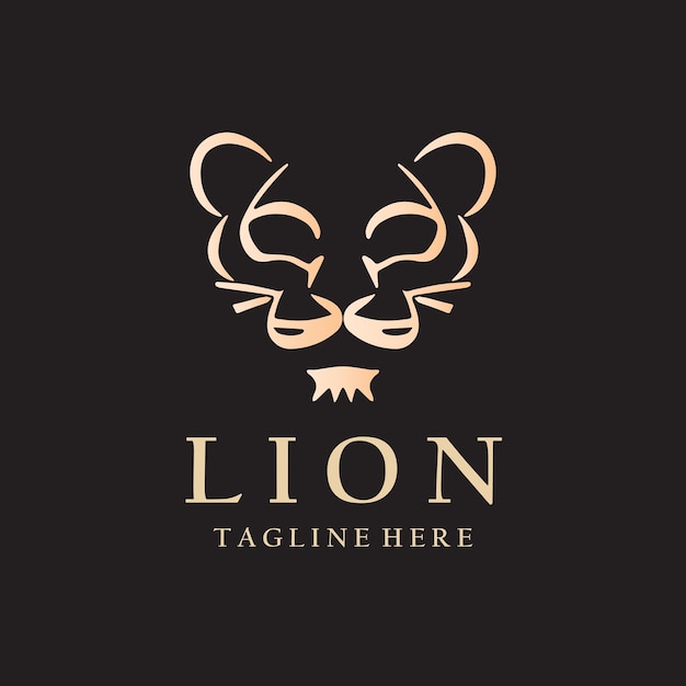 Lion head logo design template