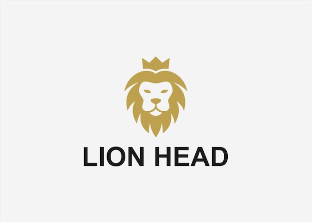 lion head logo design vector silhouette illustration