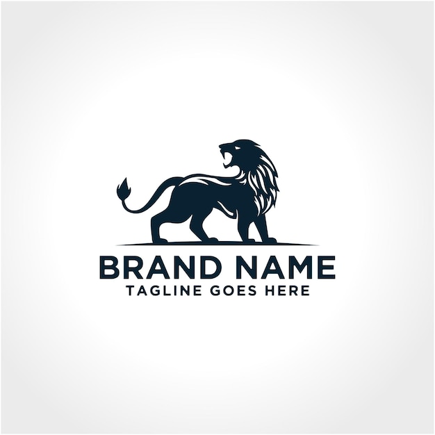 lion head logo design vector template