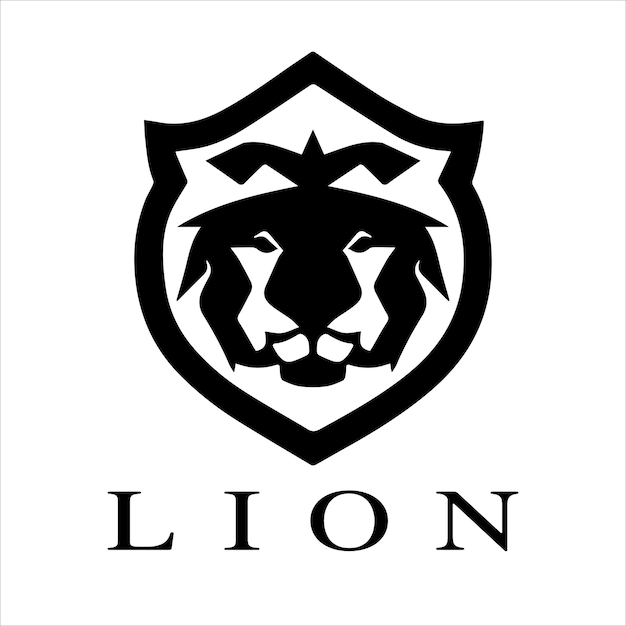 Lion head logo design vector