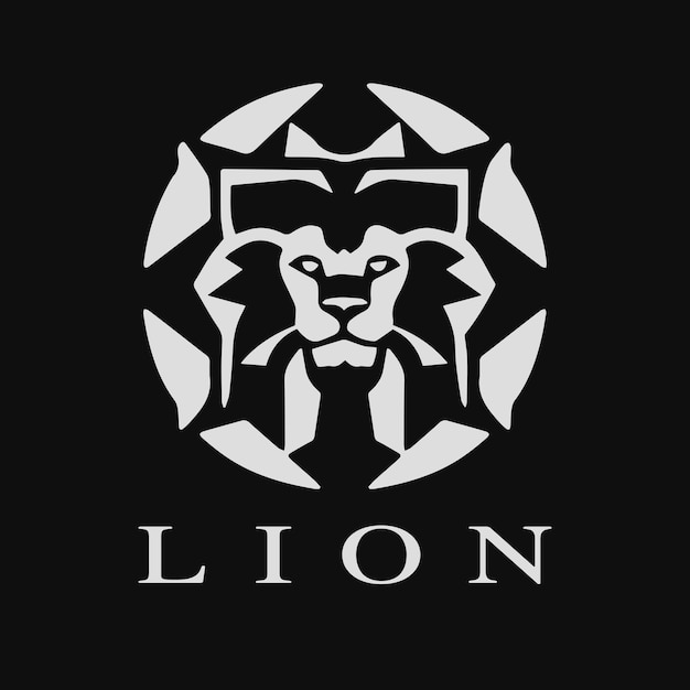 Lion head logo design vector