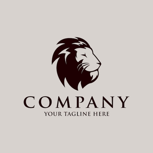 Lion head logo design vector