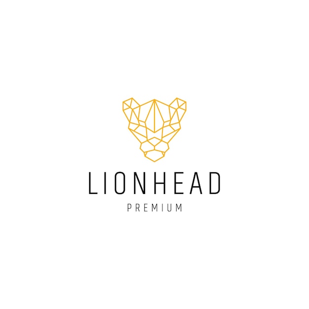 Lion head logo icon design template