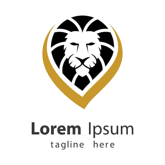 Lion head logo images illustration