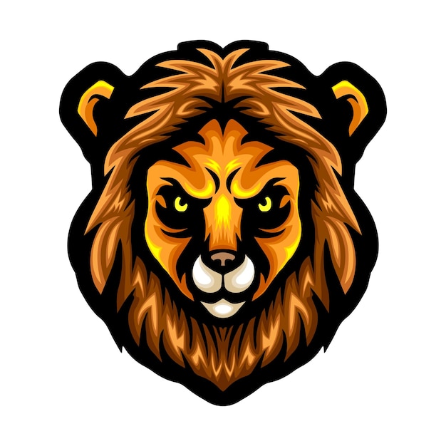 Lion head logo mascot design