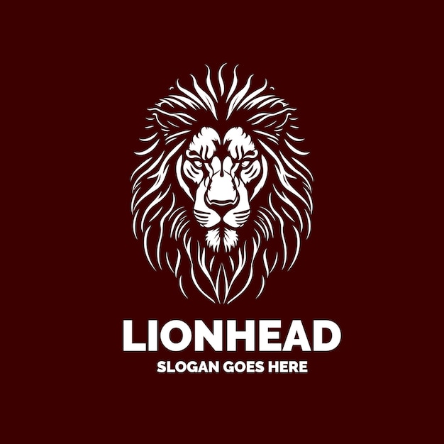 Lion Head Logo Template Minimal