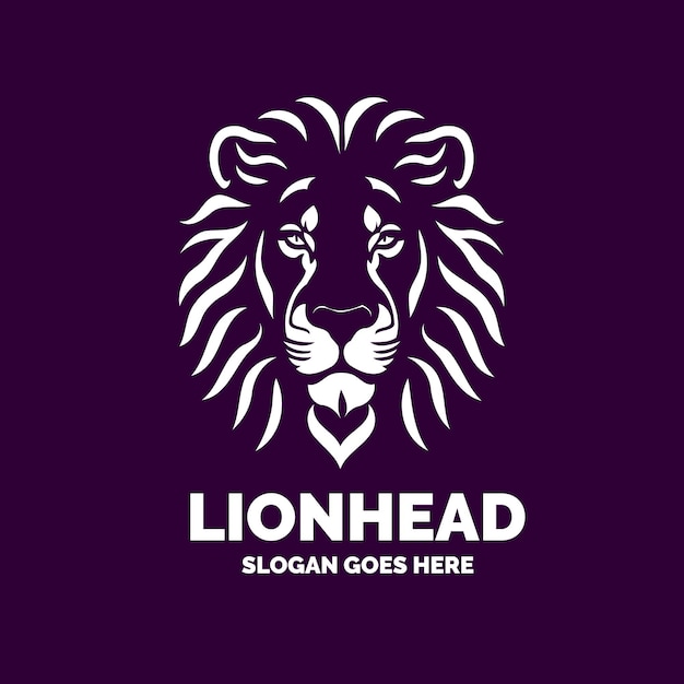 Lion Head Logo Template Minimal