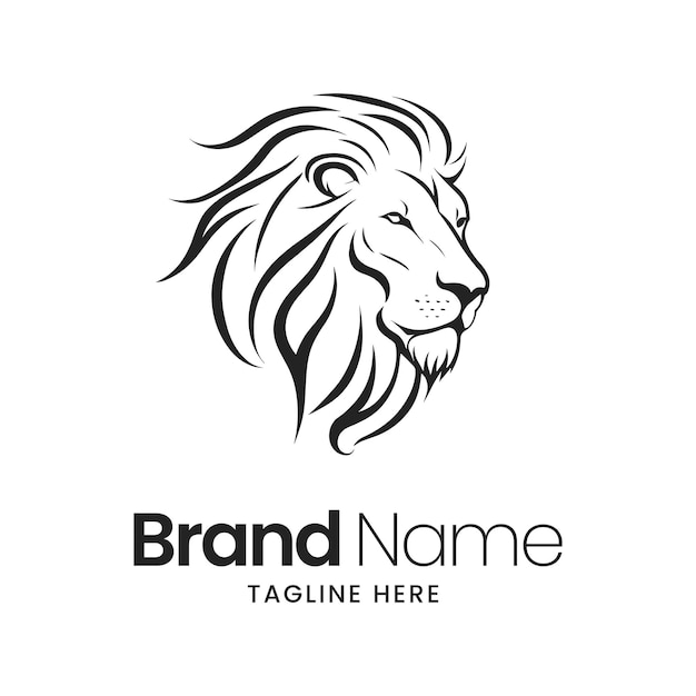 Lion head logo template vector icon illustration design Lion head logo template