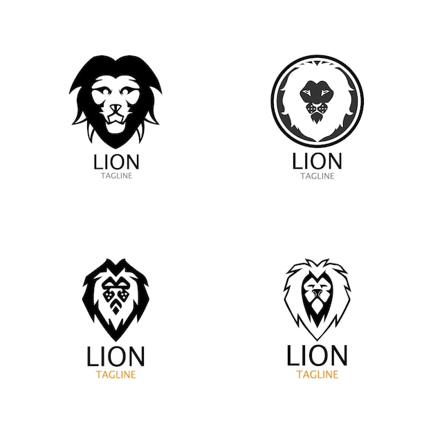 Lion head logo template vector icon