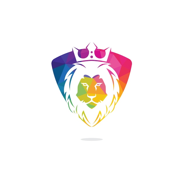 Lion head logo vector design lion king head sign concept