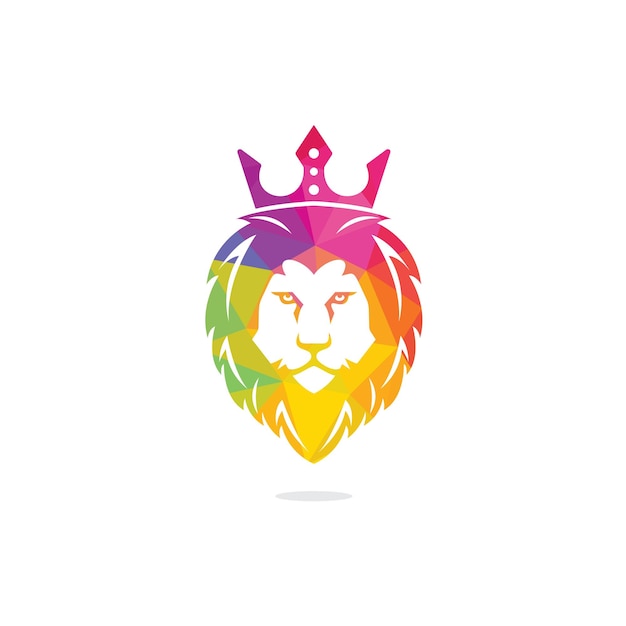 Lion head logo vector design. lion king head sign concept.