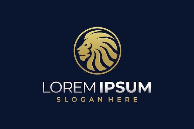 Lion head logo with circle style