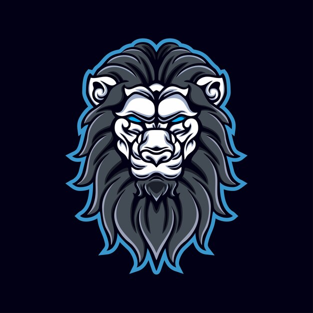 lion head mascot gaming logo