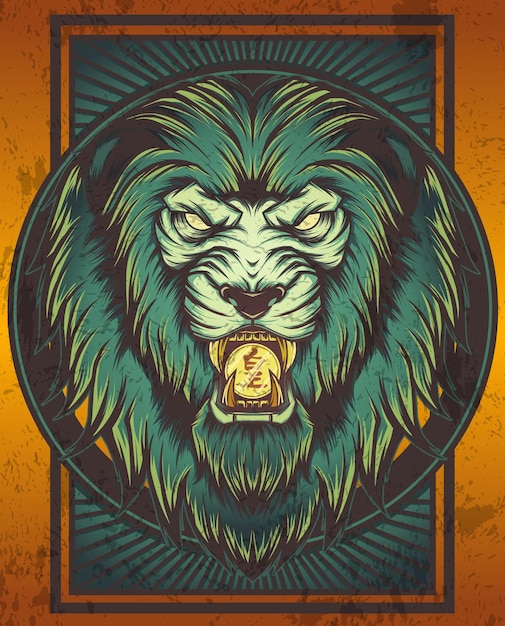 Lion head mascot logo vector illustration