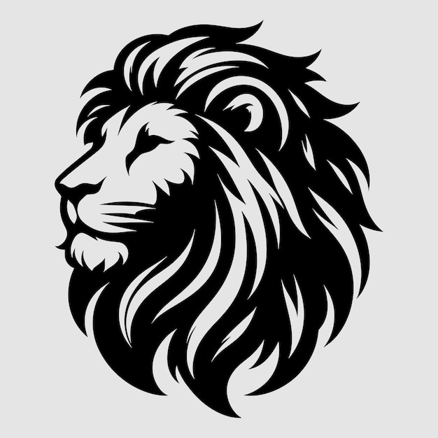 A lion head silhouette vector art illustration