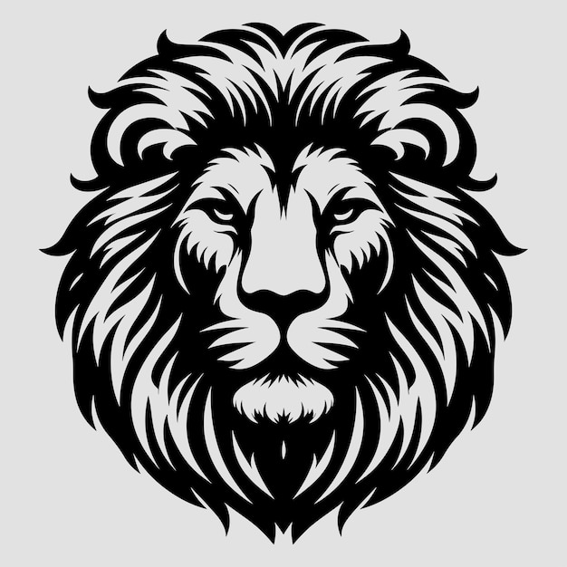 A lion head silhouette vector art illustration