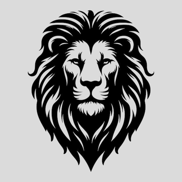 A lion head silhouette vector art illustration