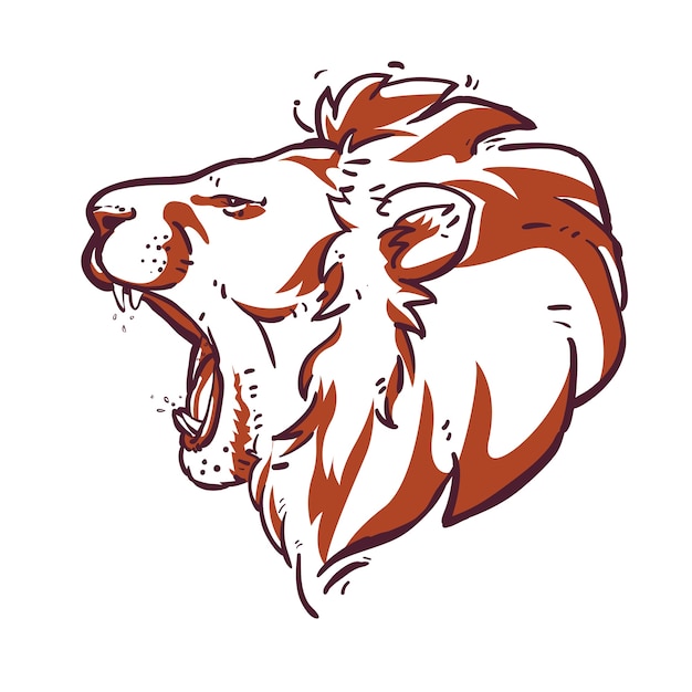 Lion Head Sketch vector