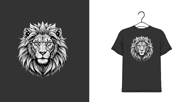 Vector lion head t shirt design