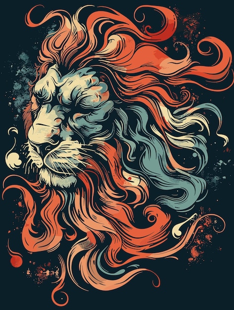 Lion head Vector illustration for tattoo or tshirt design