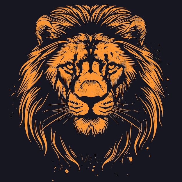 Lion head vector illustration for tshirt or poster design