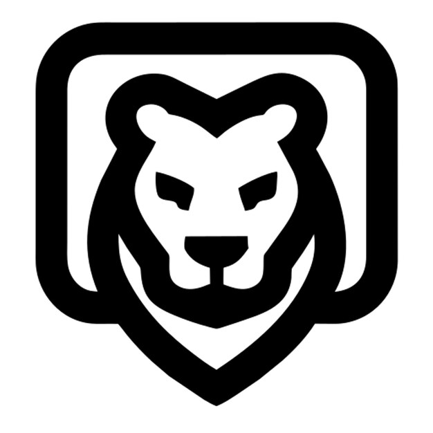 Vector a lion head with a logo that says  bear