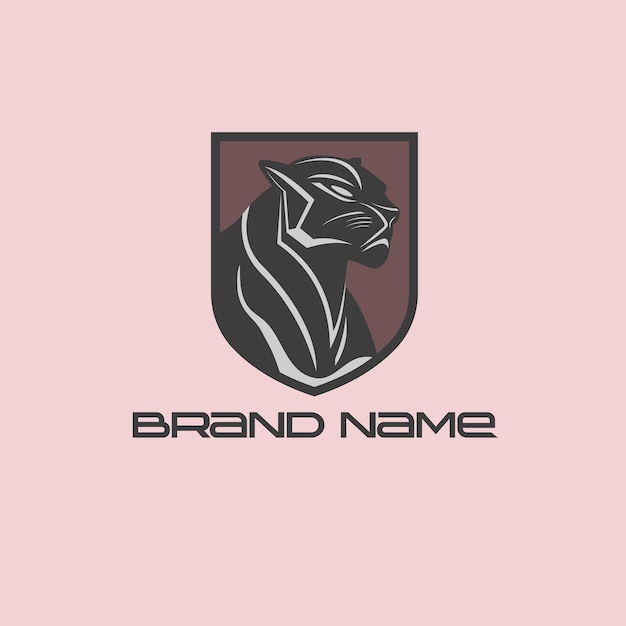 Vector a lion head with a logo that says quot brand name quot