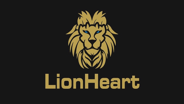 Lion Heart Bold Modern Logo