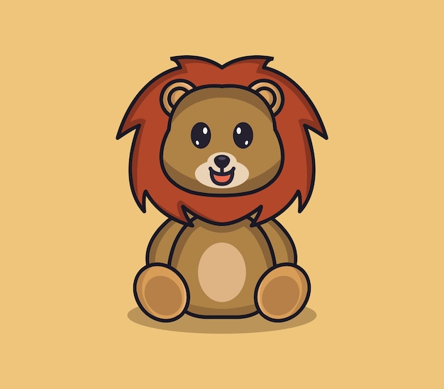 Lion illustrated in cartoon style