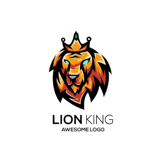 Lion illustration logo mascot design template