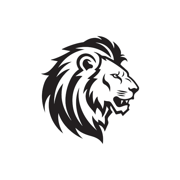 Lion king aggressive logo icon vector silhouette