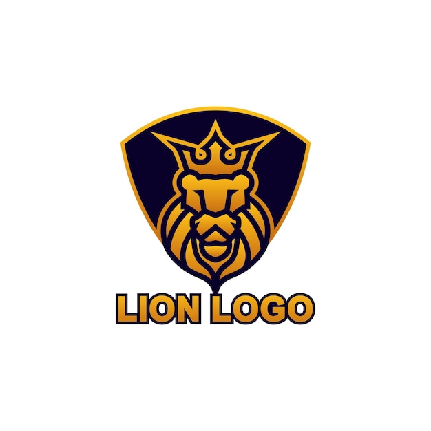 Lion king logo design vector template