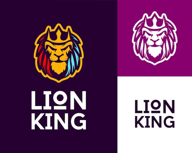 lion king logo design vector template