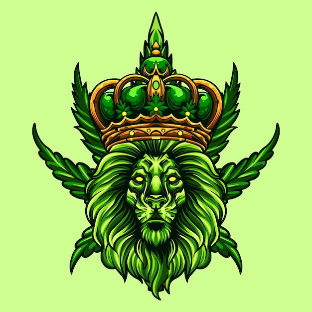 Vector lion king marijuana vector illustration