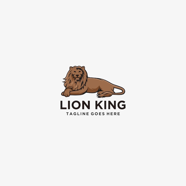 Lion King Sitting Logo Illustration .