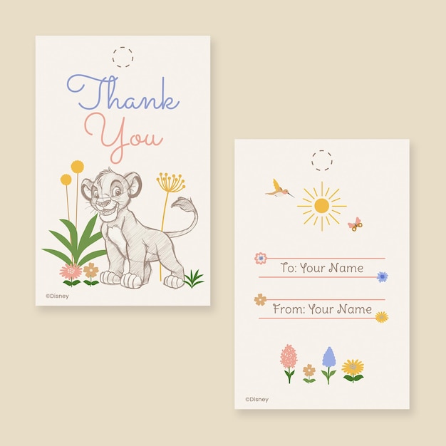 The Lion King Thank You Gift Tag