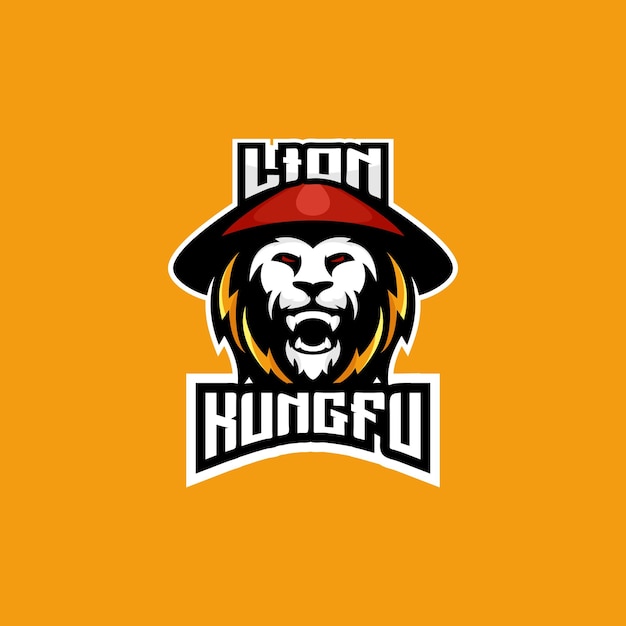 lion kungfu logo esport team design mascot