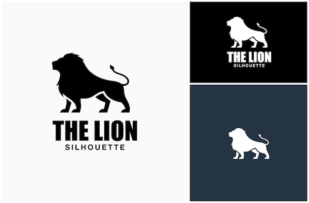 Vector lion leo wild animal wildlife predator flat silhouette vector logo design illustration