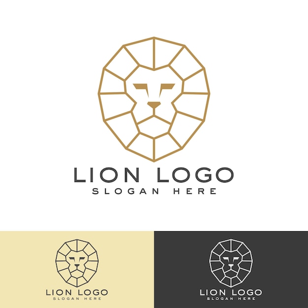 Vector lion line art logo template