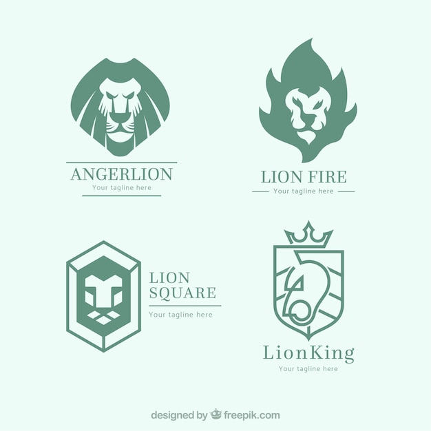 Lion logo collection with abstract style