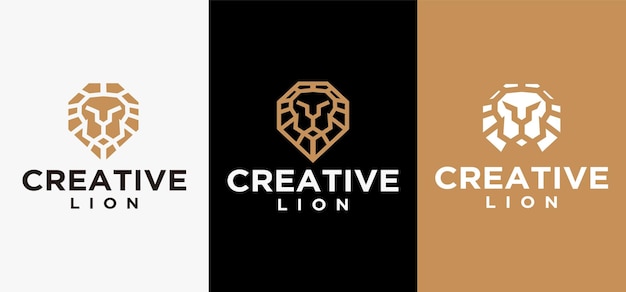 lion logo lion logo vector luxury lion shaped line art logo illustration