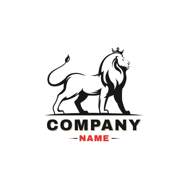 Lion logo. Lion with a crown on a white background.