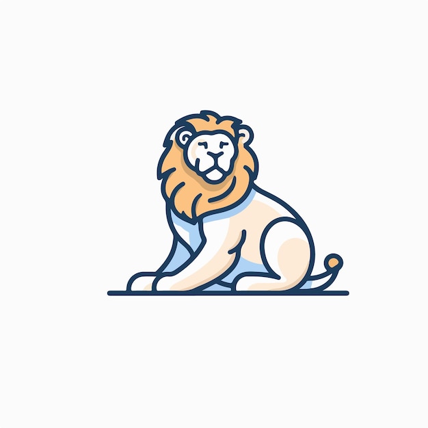 A lion logo that is blue and white