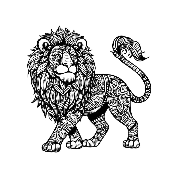 lion mandala coloring page