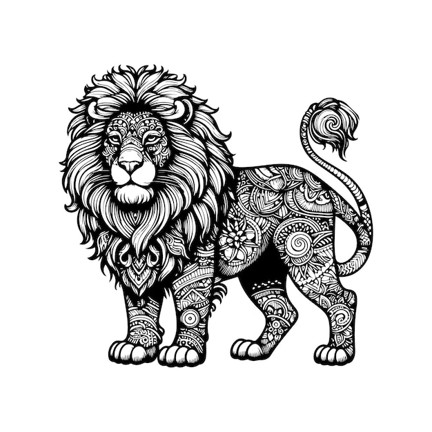 lion mandala coloring page