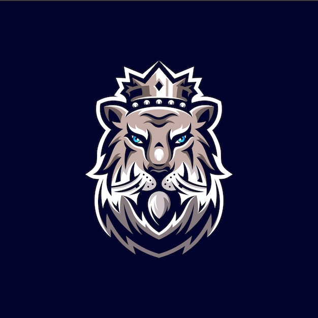 Lion mascot logo design illustration