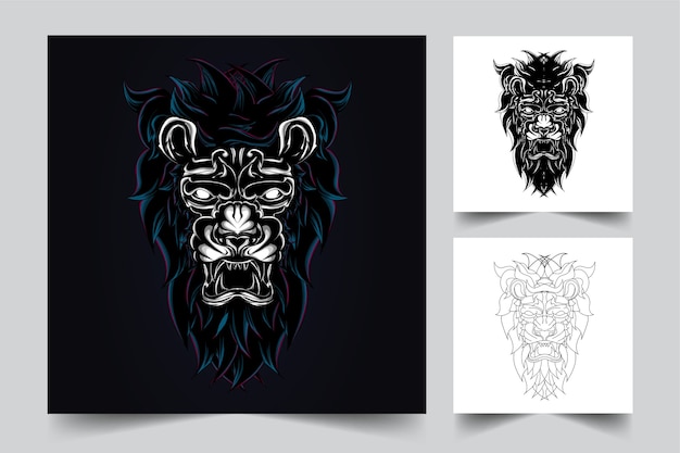 lion mascot logo