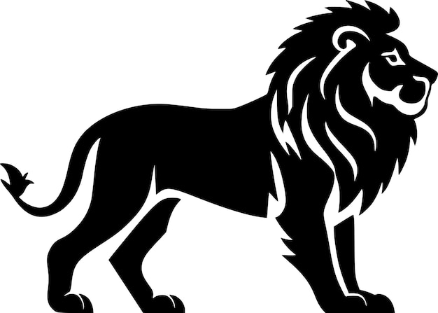 Lion Minimalist and Simple Silhouette Vector illustration