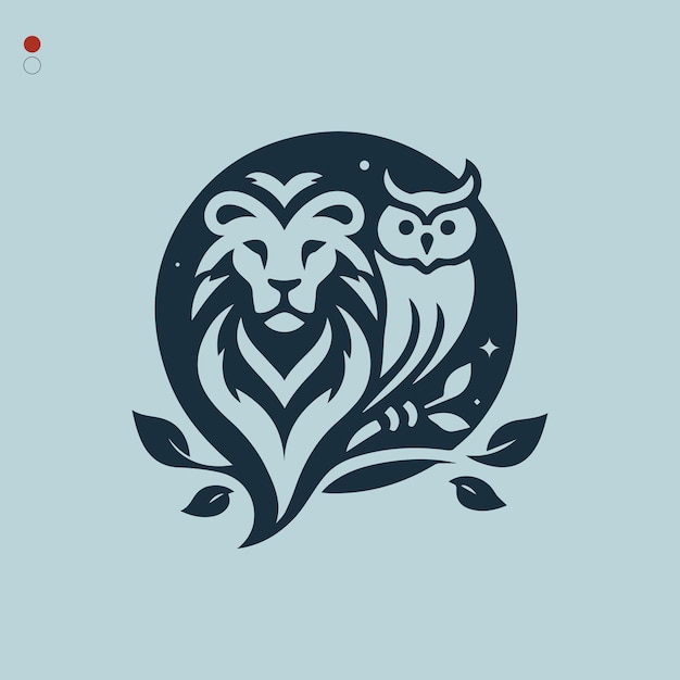 Lion Owl Head Logo Design style